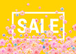 Big summer sale yellow background banner vector