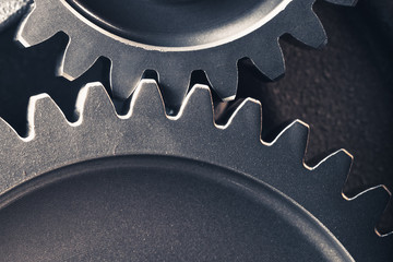 industrial gear wheels, close-up view