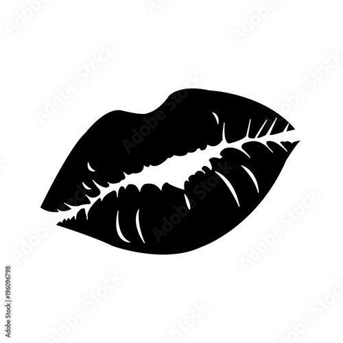 silhouette sexy woman lips style icon Poster Mural XXL