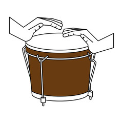 Poster - Drum music instrument vector illustration graphic design