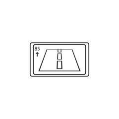 Poster - navigator with speed indicator icon. Element of navigator signs for mobile concept and web apps. Thin line  icon for website design and development, app development. Premium icon