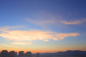 Wall Mural - natural spring backgrounds create light soft colors and bright sunshine a short time before sunset