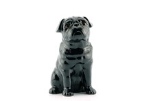 Black Dog Statue On A Isolated White Background.