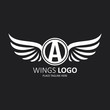Initial letter A with wings icon design