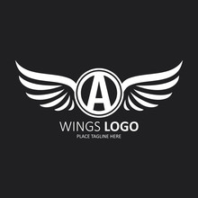 Initial Letter A With Wings Icon Design