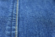 Close up blue jean texture background with seam decoration thread layer