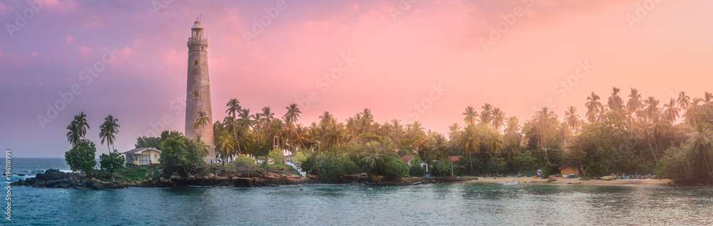 View of lighthouse Dondra Matara, Sri Lanka - obrazy, fototapety, plakaty 