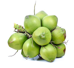 Wall Mural - Green coconut isolated on white background