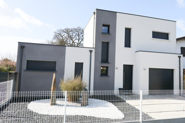 modern cube house white and grey perfect contemporary style