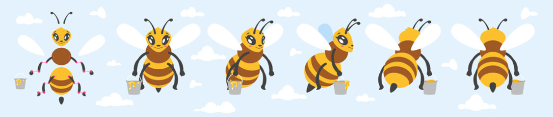 Wall Mural - bee cute character for animation