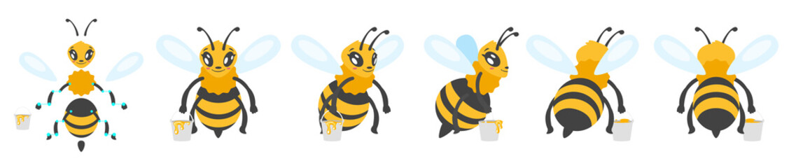 Wall Mural - bee cute character for animation