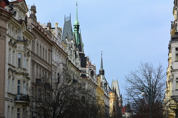 Wall Mural - Old Prague's street. Czech. Architecture, landscape.