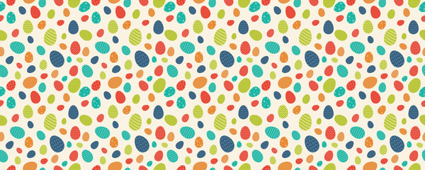 Easter wallpaper - seamless texture with decorative eggs. Vector.