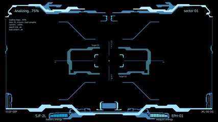 Wall Mural - The interface of the future. HUD interface.