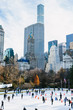 Central Park in New York City Wollman Rink im Winter mit Sonne