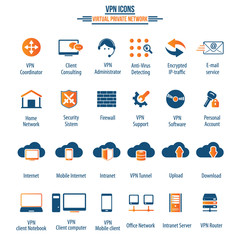 VPN icon set - 24 icon set - Virtual Private Network