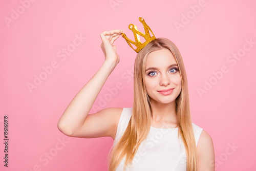 Fotografie, Obraz Close up portrait of sweet lovely attractive chic classy luxurious stunning gorg