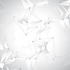 Aufkleber - Grey graphic background dots with connections , illustration