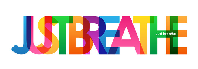 Canvas Print - JUST BREATHE colourful letters icon