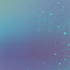 Poster - Molecule DNA and communication background. Connected lines with dots. Geometric abstract composition neuron. Concept science, chemistry, biology, medicine, technology, illustration