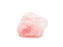 Rose Quartz Mineral Isolated On White Background