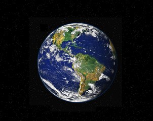  - planet earth with stars, globe model isolated on black. elements of this image furnished by nasa