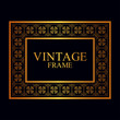 © Vectorartist - Vintage golden border frame with retro ornamental pattern. Template for design. Vector illustration