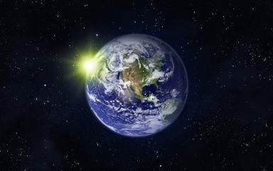 Wall Mural - planet earth and sun