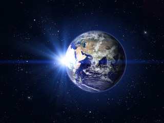 Wall Mural - planet earth and sun.