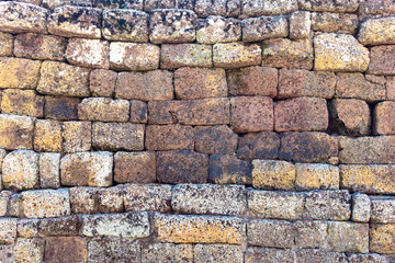 Laterite brick of the ancient castle wall