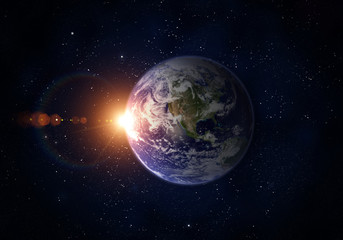 Wall Mural - planet earth, sun, space.
