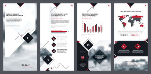 Elements of infographics for flyer template, brochure template and banner templates. Corporate prospectus, flyer leaflet, booklet design, brochure and banner template design. Vector Illustration. 