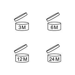 Symbol PAO Period after opening 3 6 12 24 months. Vector