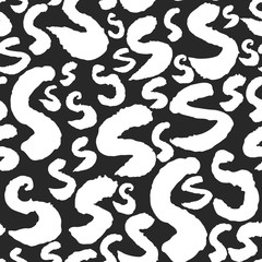 Poster - Vector Pattern with Calligraphy Letters S