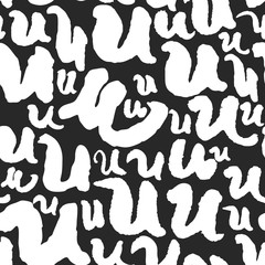 Poster - Vector Pattern with Calligraphy Letters U