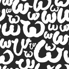 Poster - Vector Pattern with Calligraphy Letters W