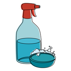 Wall Mural - household cleaning product spray bottle with soap