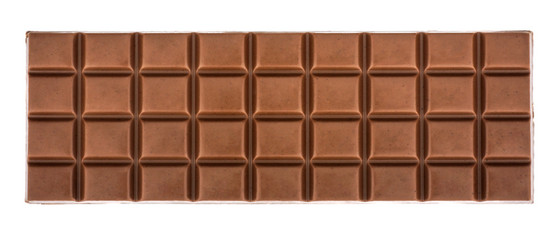 Chocolate bar isolated on white background