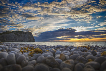 Sunset on the Normandy coast