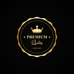 vector gold premium quality badge