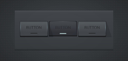 buttons web vector. the 3d button's pushed, pressed for web design. gray background