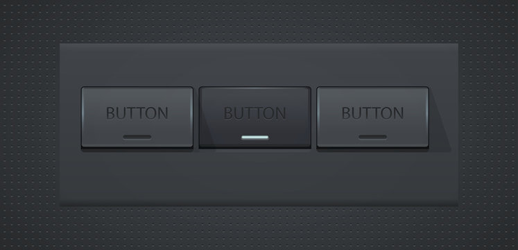 buttons web vector. the 3d button's pushed, pressed for web design. gray background