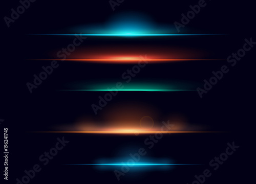 Vector illustration set of colorful realistic flare elements collection Poster Mural XXL
