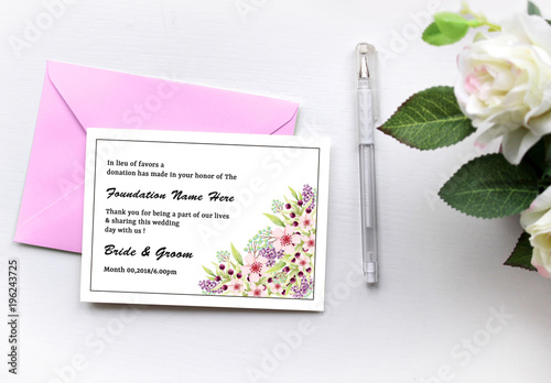 Wedding Donation Card Layout With Fl Corners 1 This Stock Wedding Donation Card Layout With Fl Corners 1 By Templates