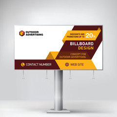 Wall Mural - Billboard design, template for outdoor advertising, posting photos and text. Modern business concept. Creative geometric background in EPS 10 format