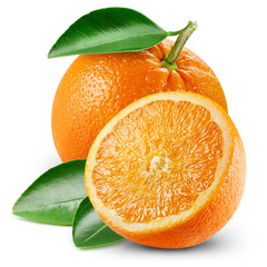 orange fruits with leaf