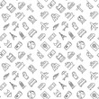 Seamless travel pattern vector on white background