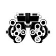 Phoropter glyph icon. Refractor. Ophthalmic testing device. Vector illustration.