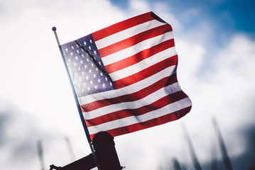 American flag against the sky