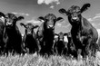 © jackienix - Black Angus herd - low angle BW